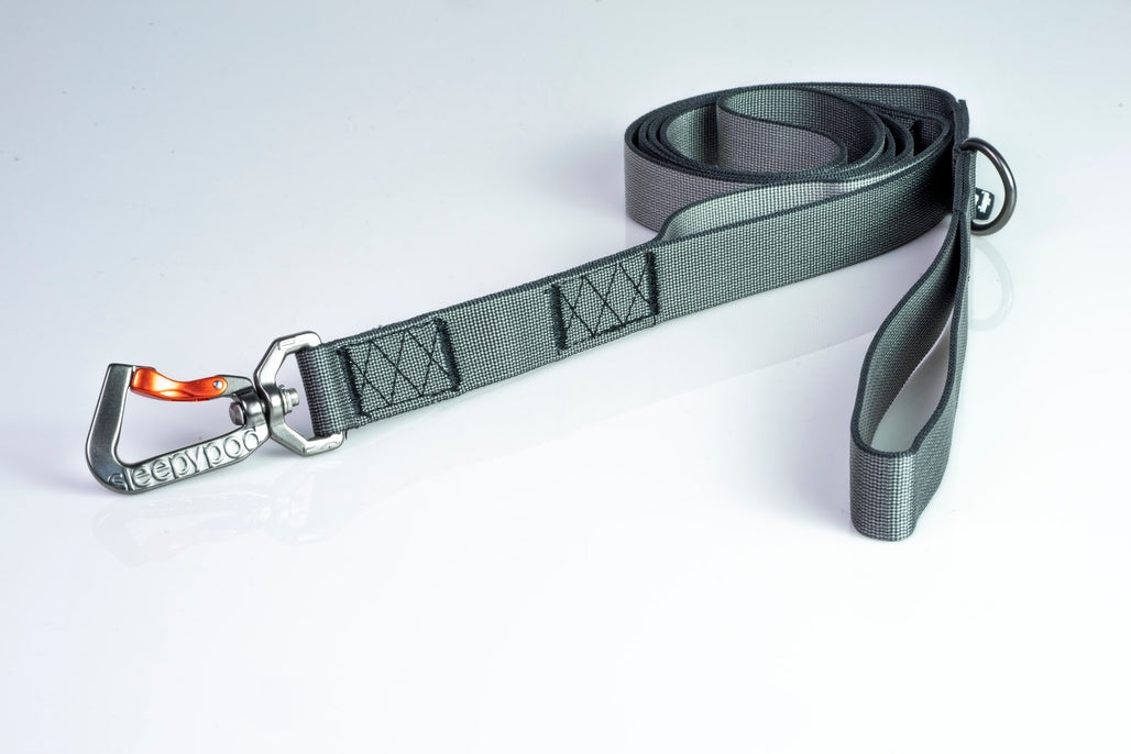 Sleepypod Power Leash - Charcoal Grey Chromaweave - Leash by Sleepypod