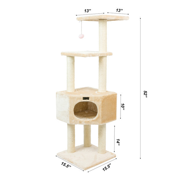 Armarkat 52" 3-Tier Real Wood Cat Tree