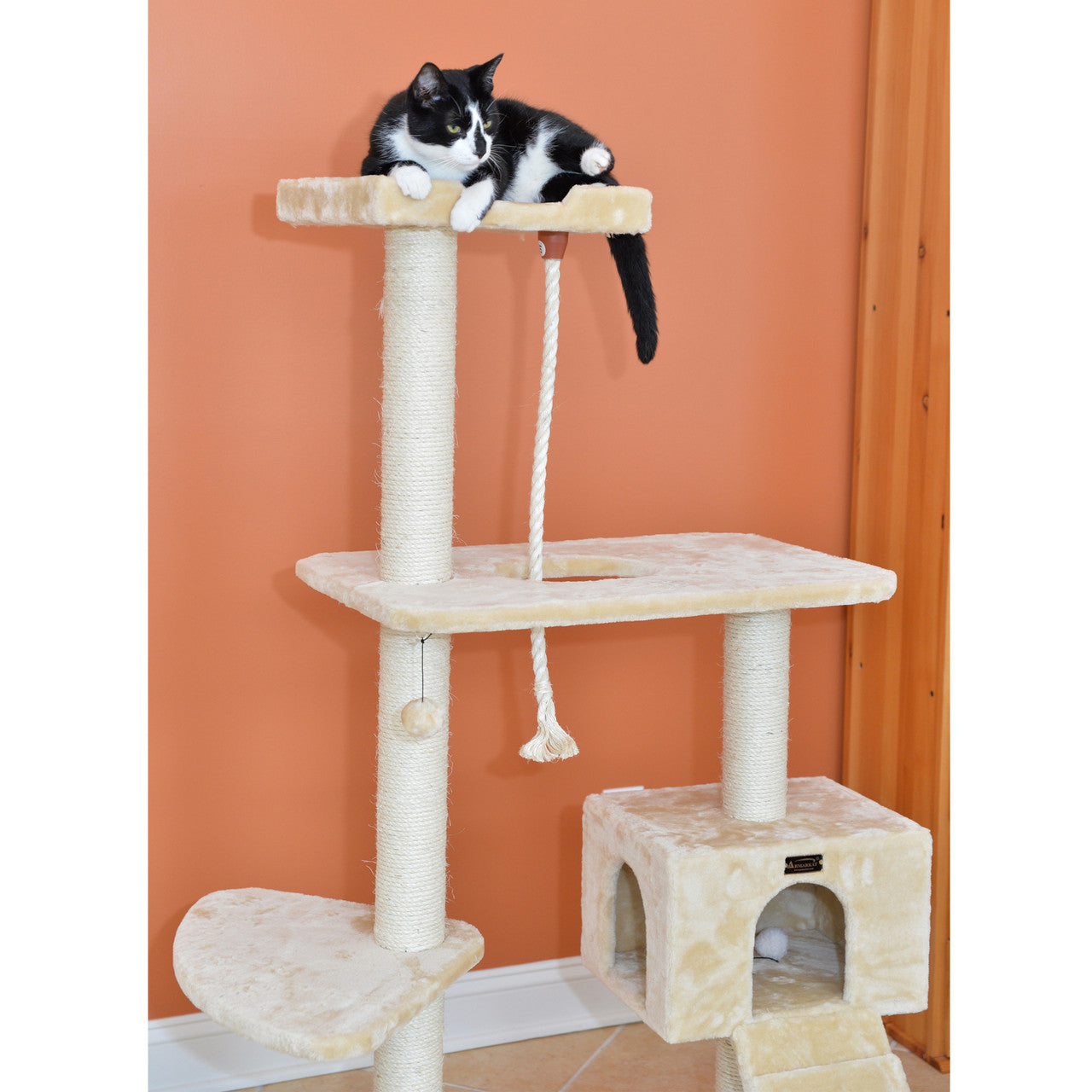 Armarkat 58" Natural Sisal Real Wood Scratching Cat Tree - - Cat Tree by Armarkat