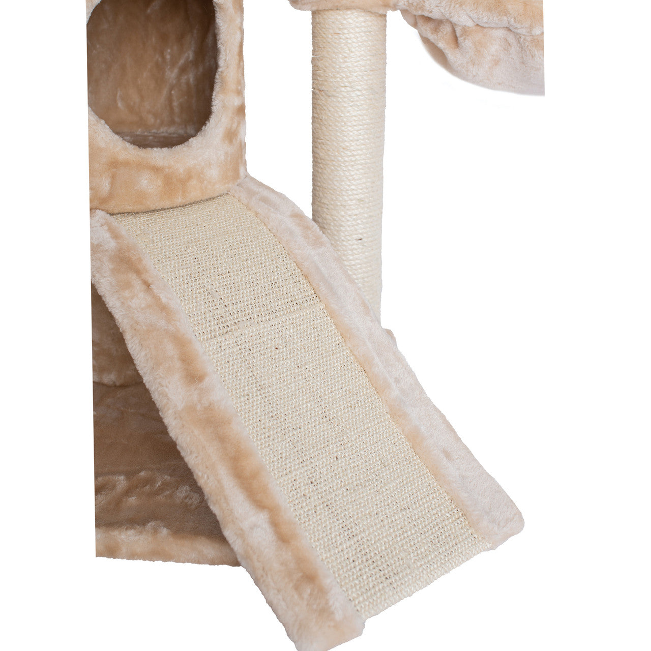 Armarkat 59" Spacious Thick Fur Real Wood Cat Tower with Basket Lounge and Ramp - - Cat Tree by Armarkat
