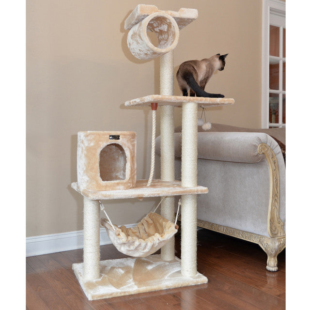 Armarkat 62" Real Wood Cat Tree with Scratch Posts and Hammock - - Cat Tree by Armarkat
