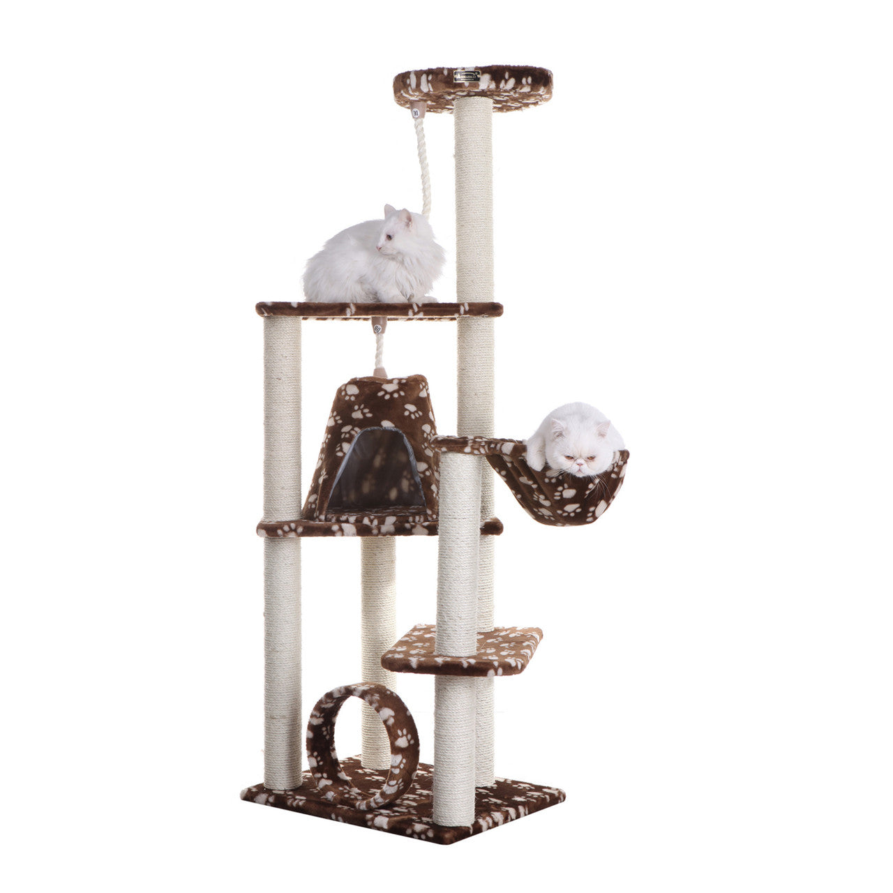 Armarkat 66" Real Wood Cat Tree with Hammock, Bed and Natural Sisal Post - - Cat Tree by Armarkat