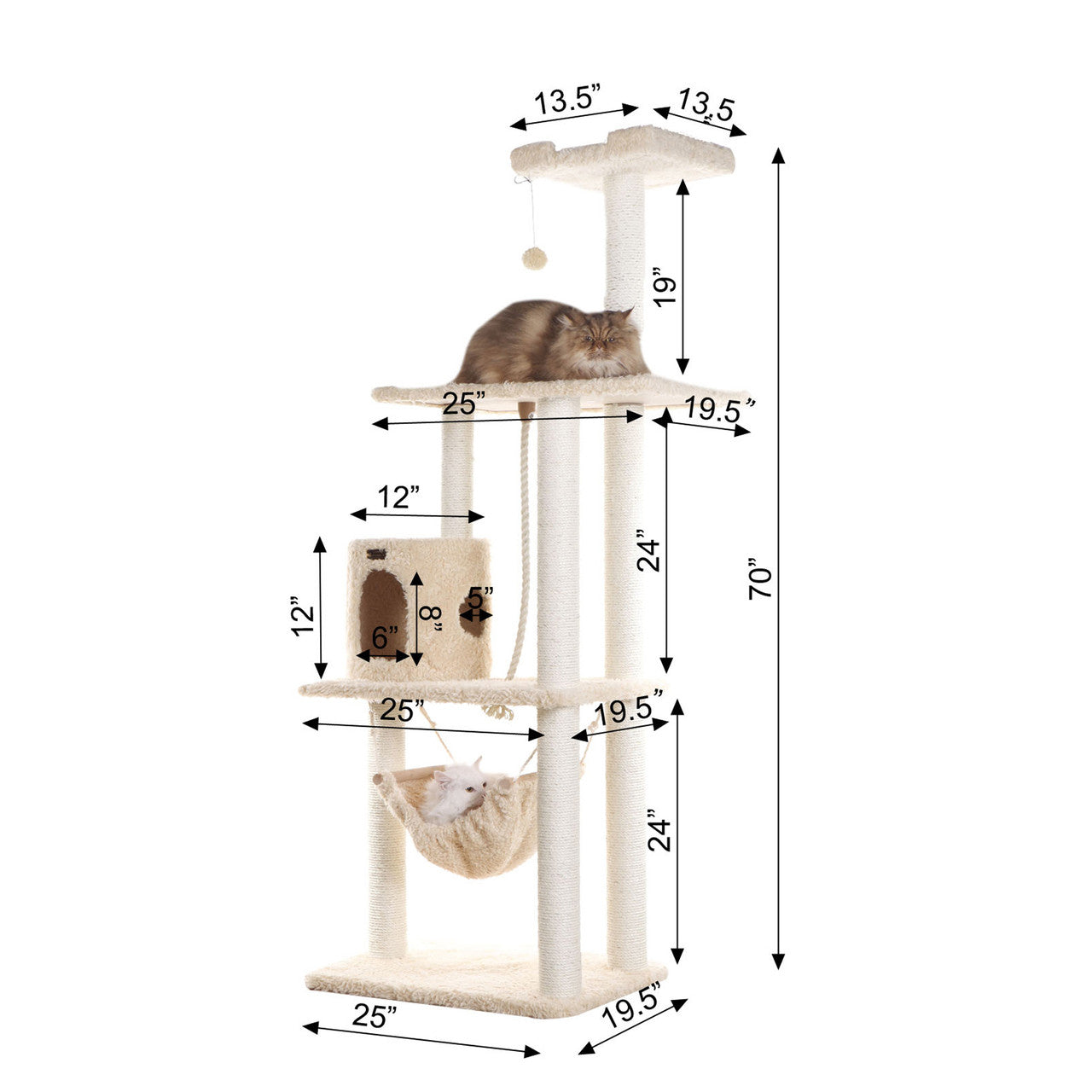 Armarkat 70" Real Wood Cat Tree - - Cat Tree by Armarkat