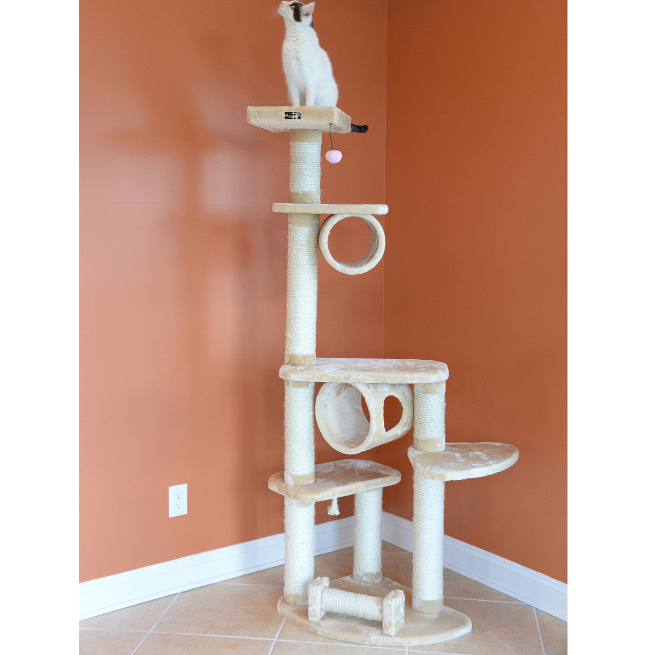 Armarkat 74" Press Wood Cat Tree with Cured Sisal Scratching Posts - - Cat Tree by Armarkat