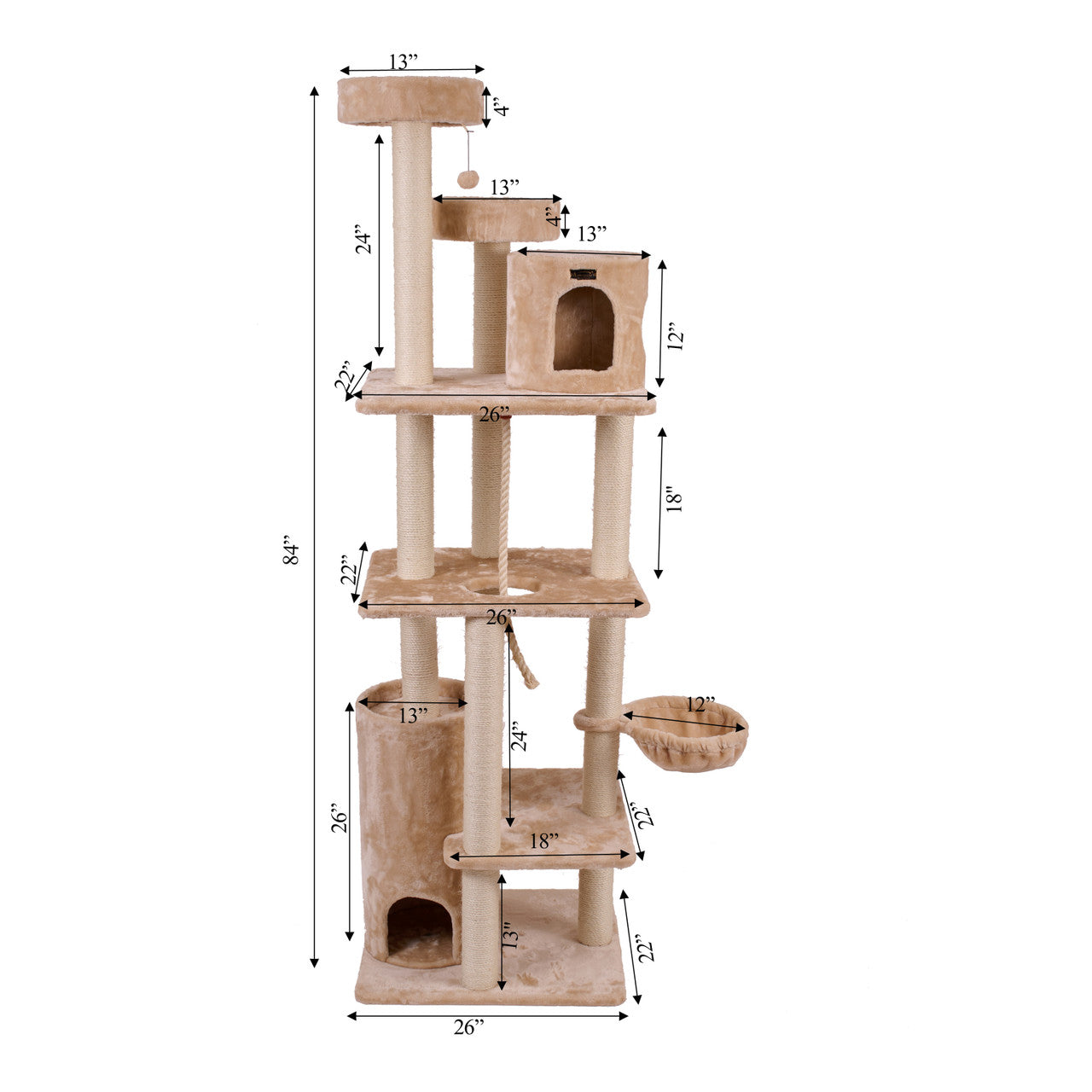 Armarkat 84" Royal Perch Cat Mansion - - Cat Tree by Armarkat