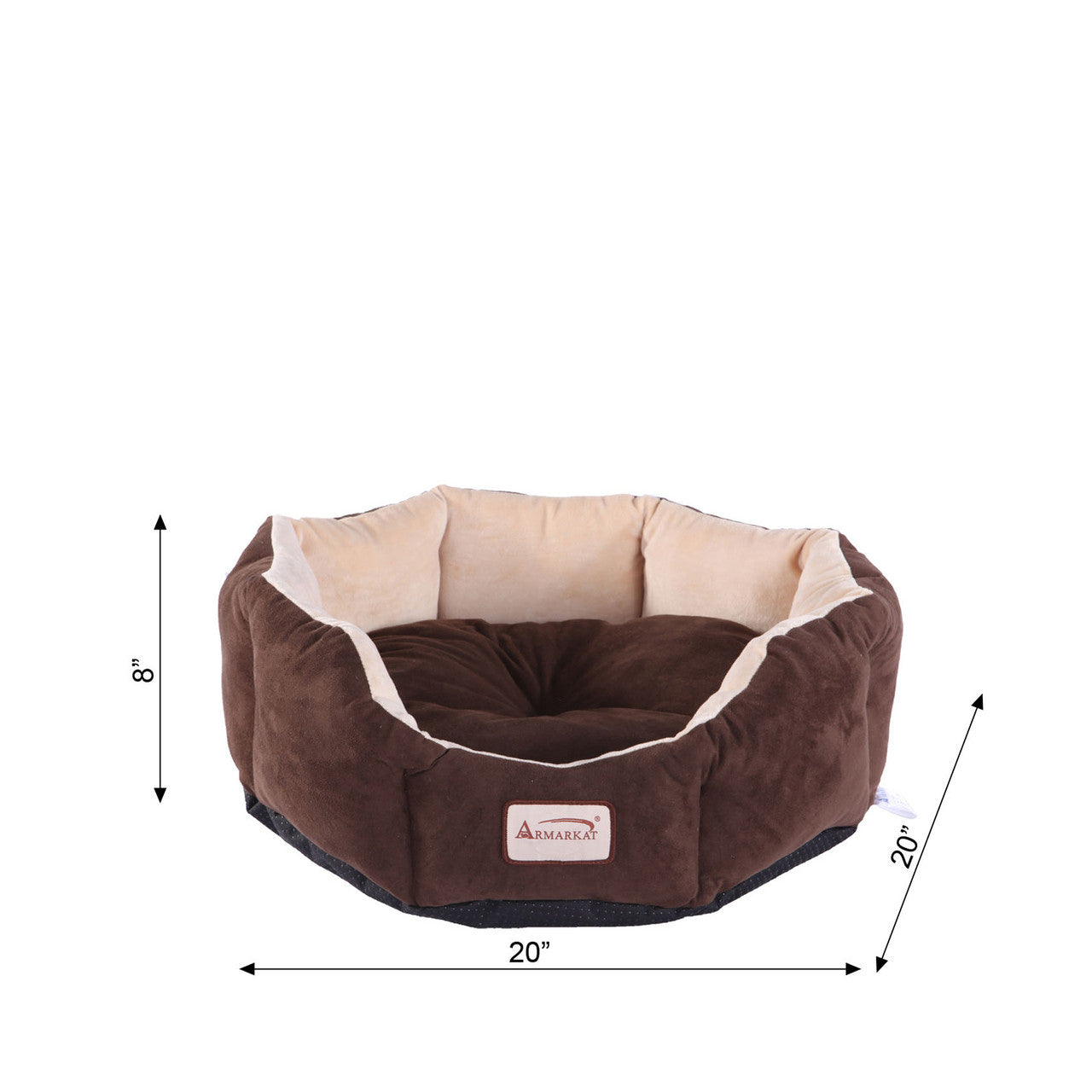Armarkat Cozy Pet Bed for Cats and Extra Small Dogs - Mocha/Beige - - Cat Beds by Armarkat