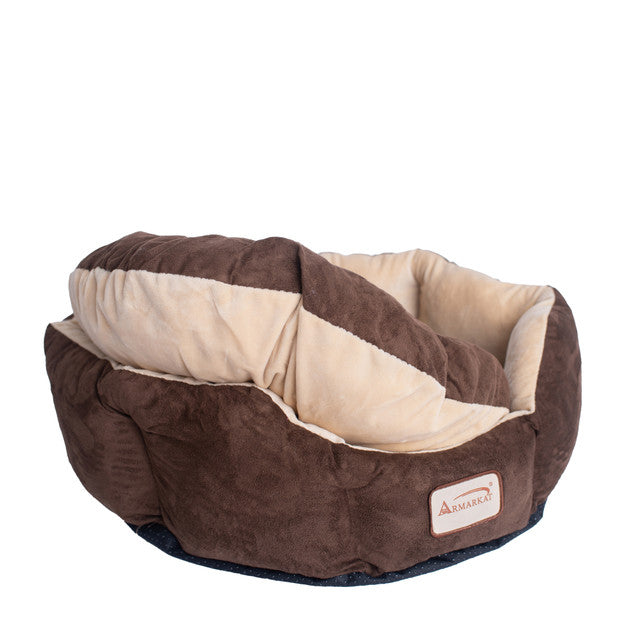Armarkat Cozy Pet Bed for Cats and Extra Small Dogs - Mocha/Beige - - Cat Beds by Armarkat