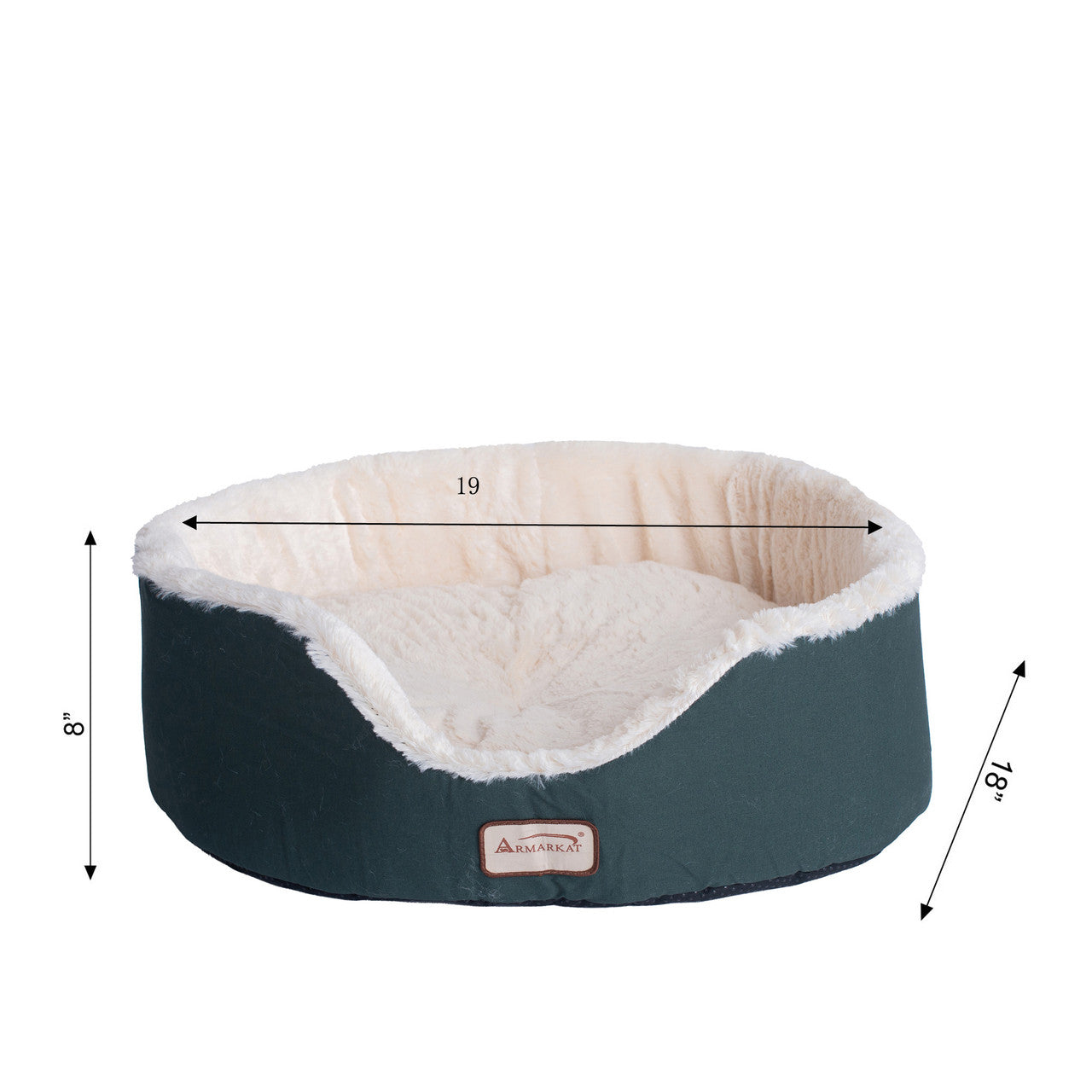 Armarkat Oval Cat Bed - Laurel Green/Ivory - - Cat Beds by Armarkat