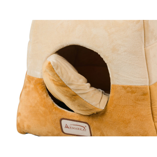 Armarkat 2-in-1 Cat Cave and Bed - Brown/Beige - - Cat Beds by Armarkat