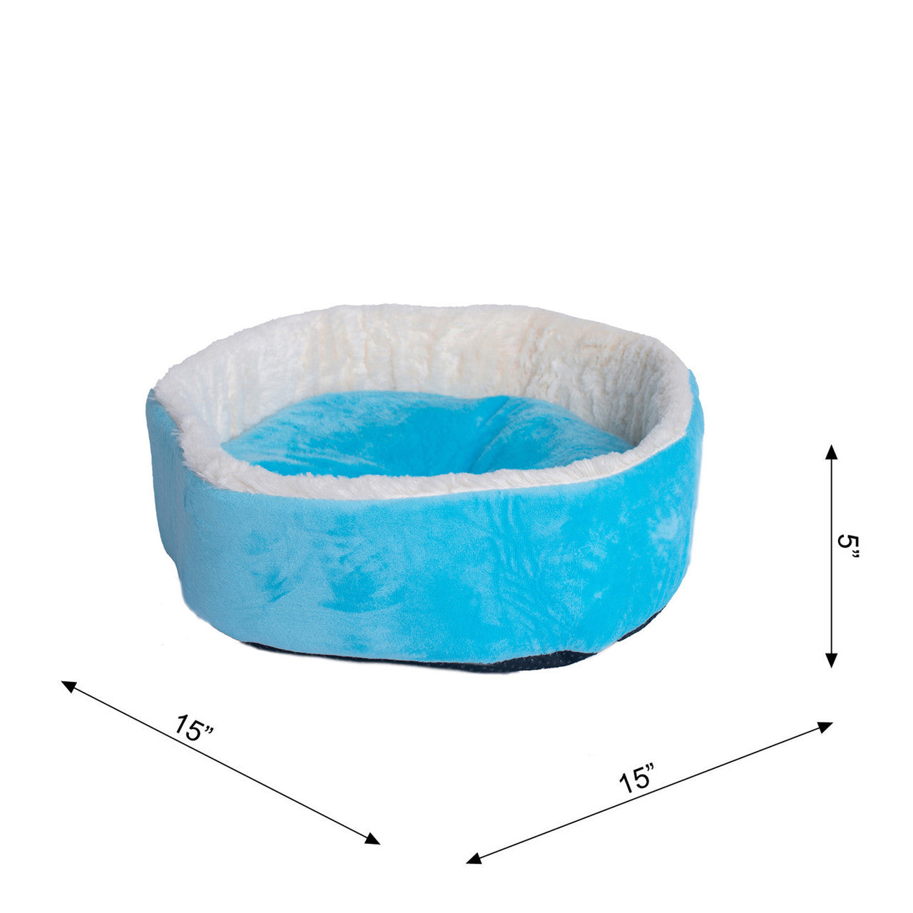 Armarkat Soft Plush Round Cat Bed - Sky Blue/Ivory - - Cat Beds by Armarkat