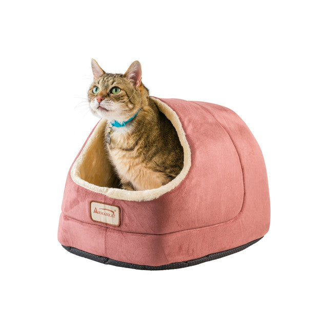 Armarkat Faux Suede Cat Bed and Cave - Indian Red - Cat Beds by Armarkat