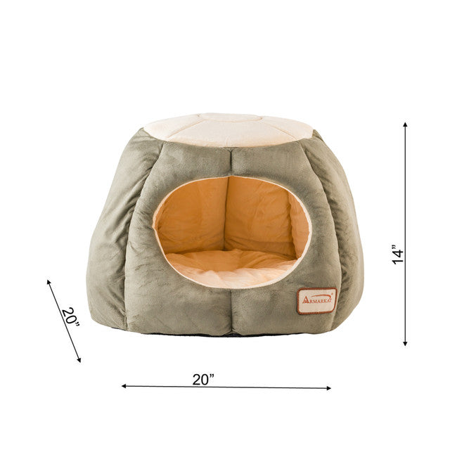 Armarkat Cat Cave - Laurel Green/Beige - - Cat Beds by Armarkat