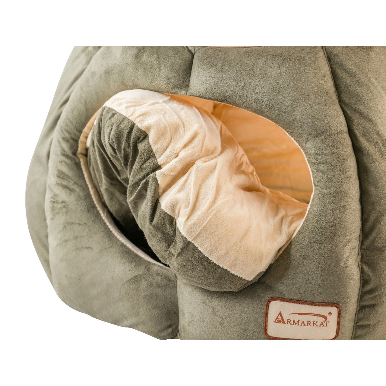 Armarkat Cat Cave - Laurel Green/Beige - - Cat Beds by Armarkat
