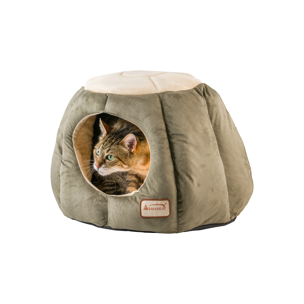 Armarkat Cat Cave - Laurel Green/Beige - - Cat Beds by Armarkat
