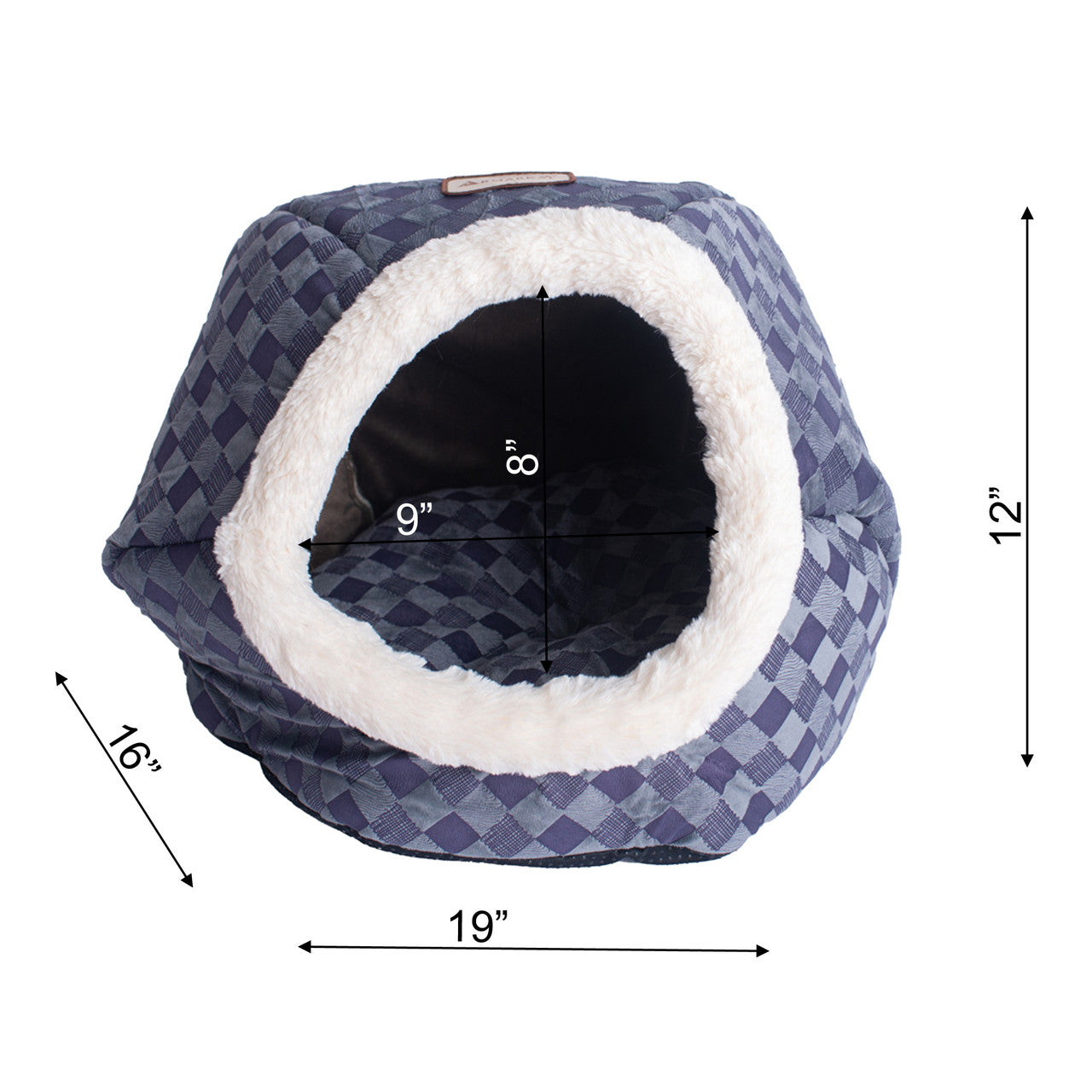 Armarkat Cuddle Cat Cave - Blue Checkered - - Cat Beds by Armarkat