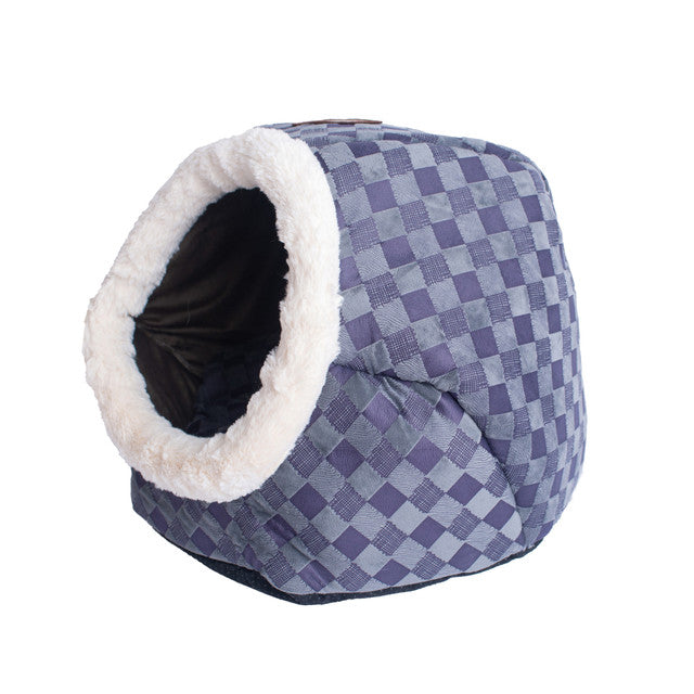 Armarkat Cuddle Cat Cave - Blue Checkered - - Cat Beds by Armarkat
