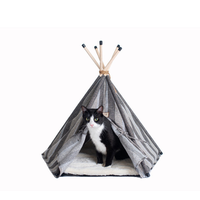 Armarkat Cat Bed Teepee Style - Striped Pattern - - Cat Beds by Armarkat