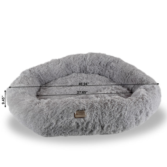 Armarkat Extra Large Fluffy Round Cat Bed - Gray - - Pet Bed by Armarkat