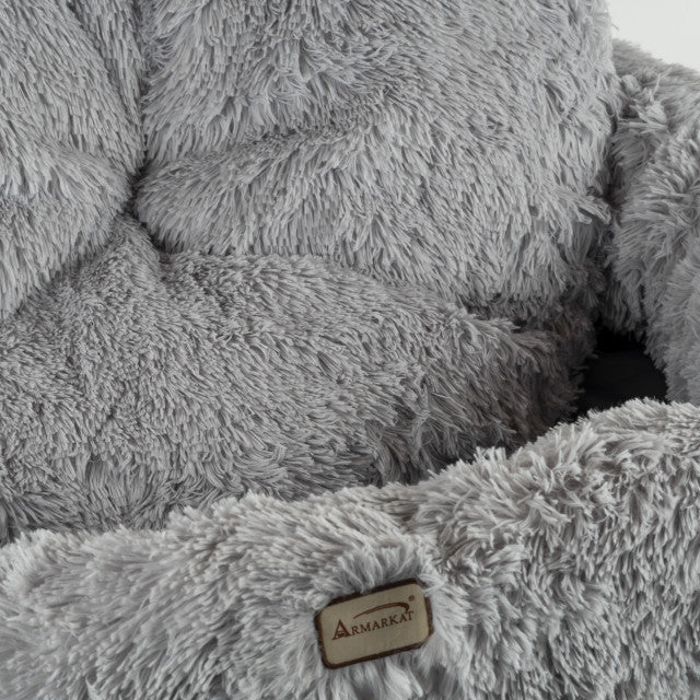 Armarkat Extra Large Fluffy Round Cat Bed - Gray - - Pet Bed by Armarkat