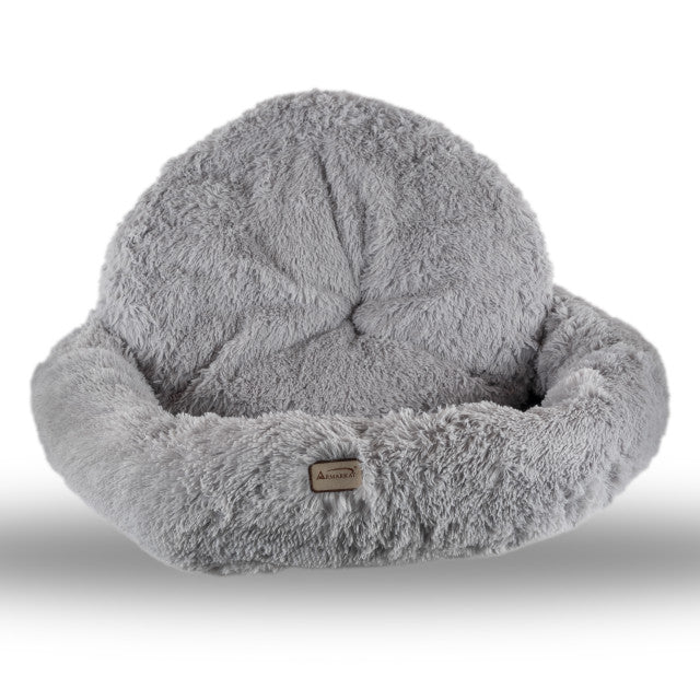 Armarkat Extra Large Fluffy Round Cat Bed - Gray - - Pet Bed by Armarkat
