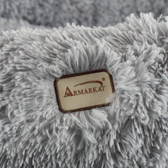Armarkat Extra Large Fluffy Round Cat Bed - Gray - - Pet Bed by Armarkat