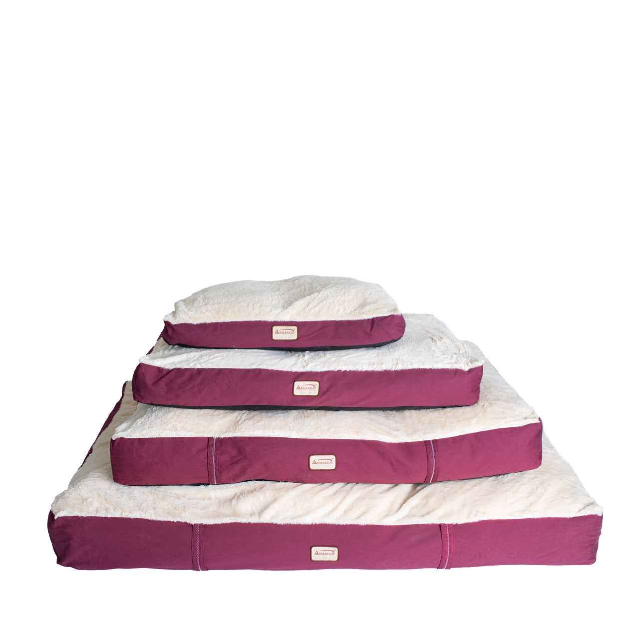 Armarkat Dog Bed/Mat with Poly Fill Cushion and Removable Cover - Burgundy/Ivory - - Dog bed by Armarkat