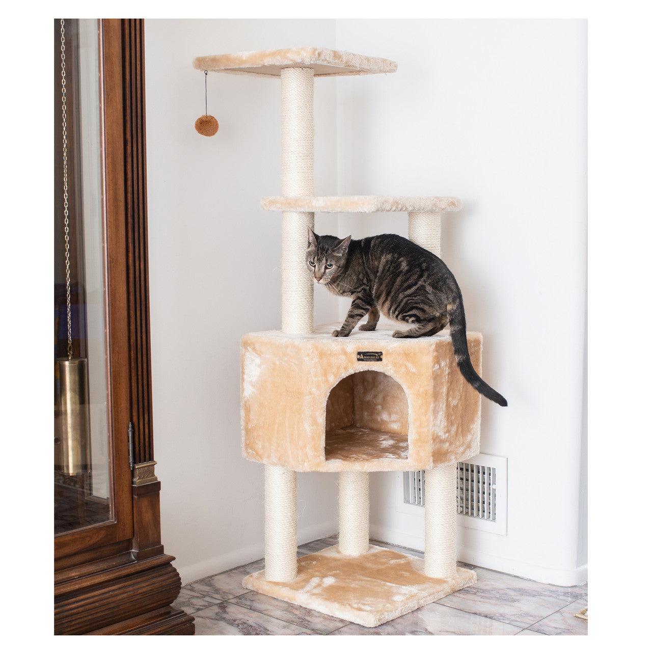 Armarkat 48" 3-Level Real Wood Cat Tower - - Cat Tree by Armarkat
