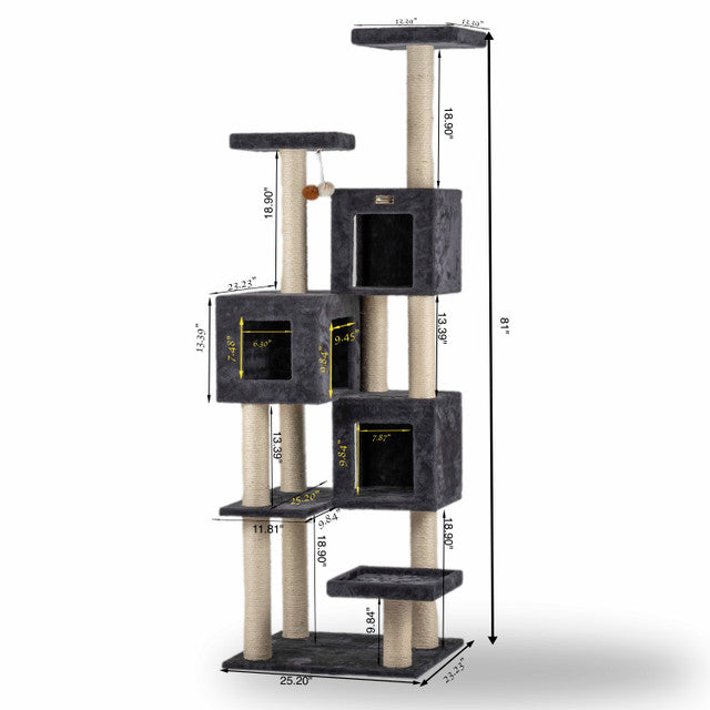 Armarkat 81" Giant Cat Tower with Condos for Multiple Cats - - Cat Tree by Armarkat