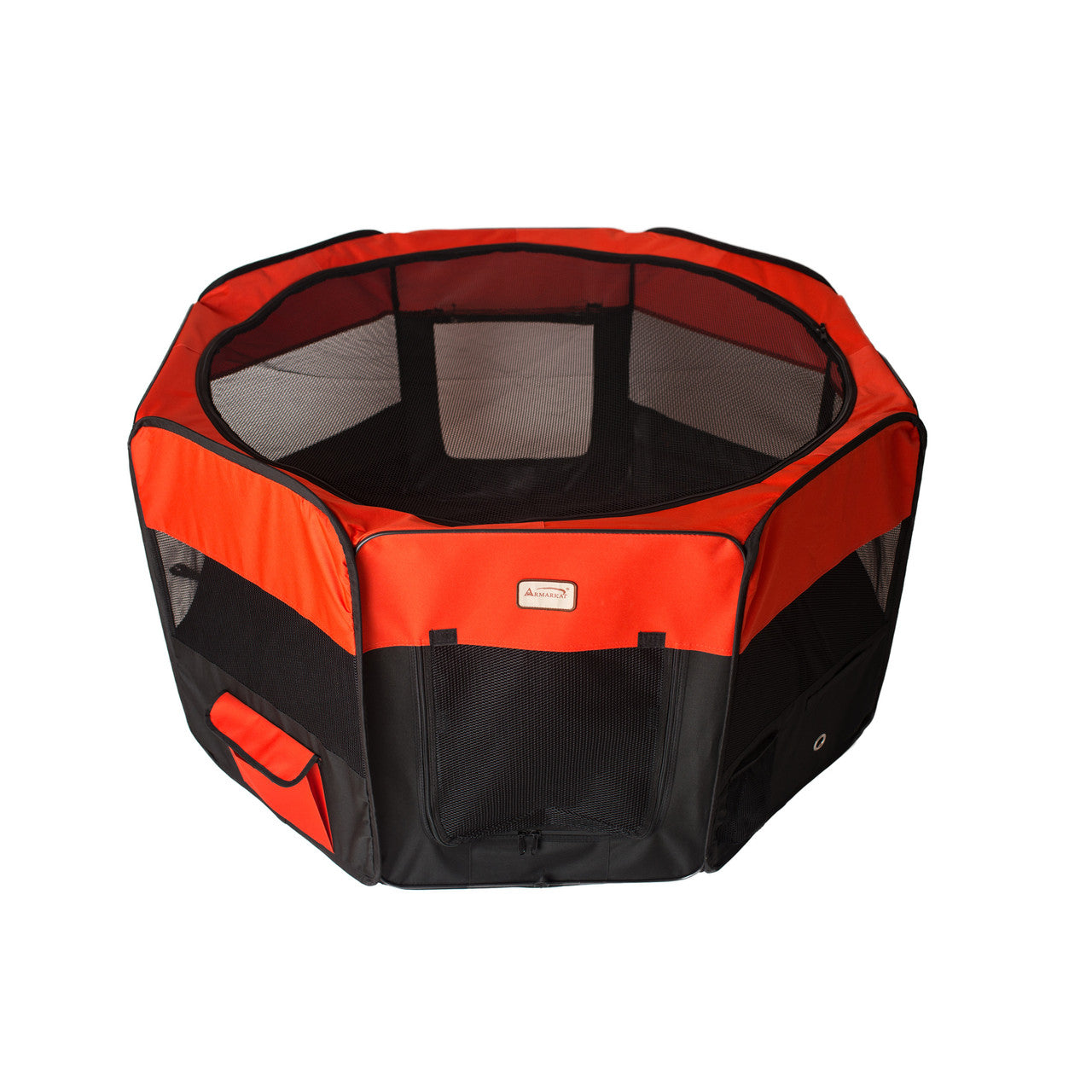 Armarkat Portable Pet Playpen - Black/Red - - Pet pen by Armarkat