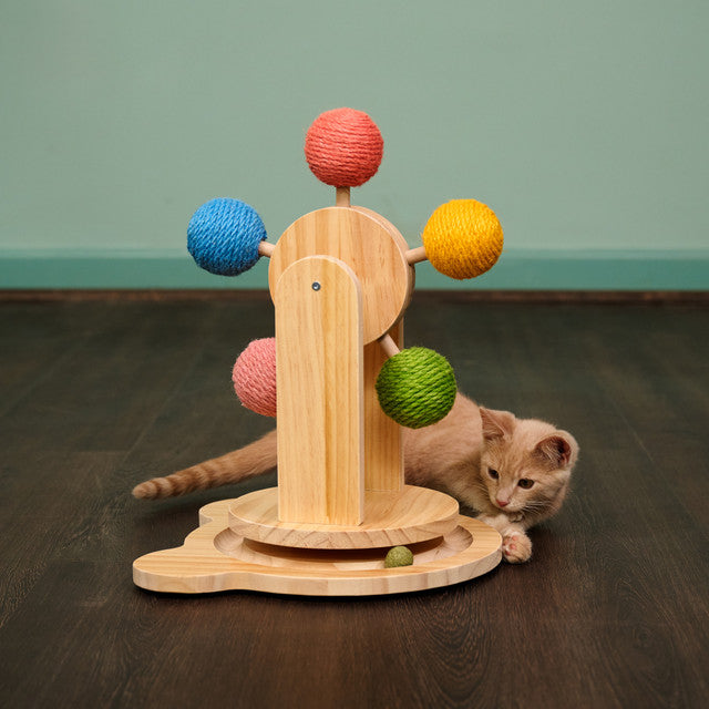 Armarkat Complete Interactive Play Center: Pinewood Ferris Wheel Cat Toy - - Cat Toy by Armarkat