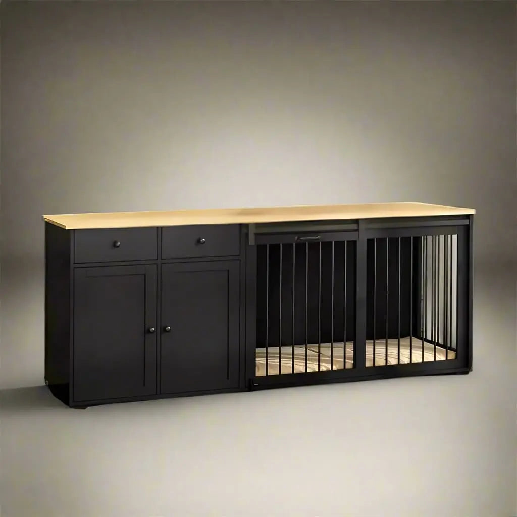 OnePaw HESTIA Extra Large Double Dog Crate with Barn Doors