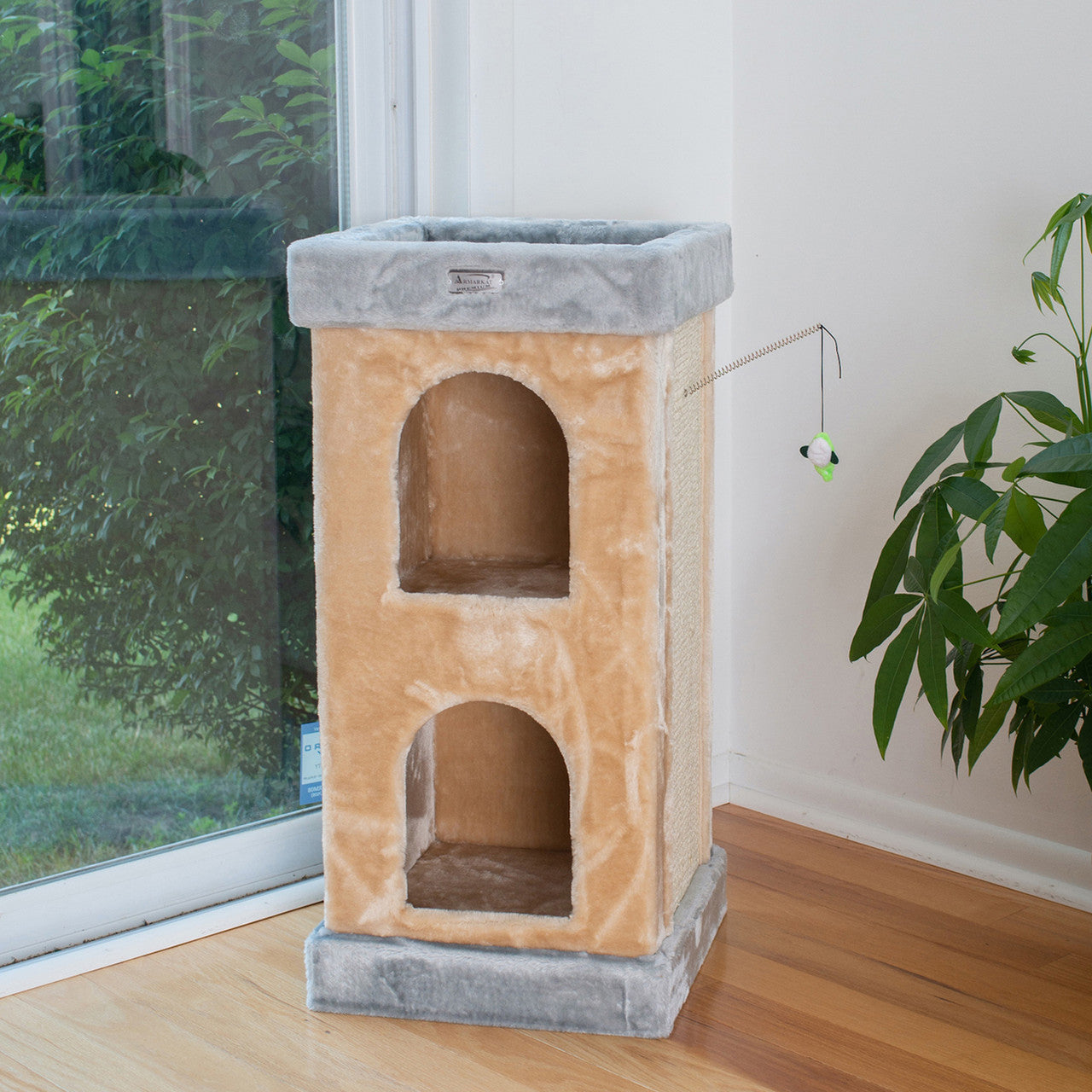 Armarkat Double Condo Cat House with Scratching Carpet - - Cat House by Armarkat