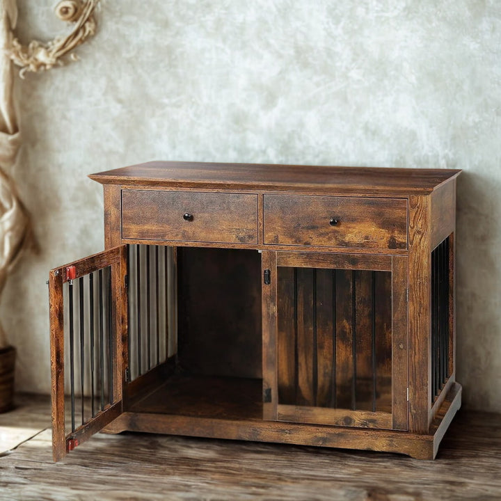 OnePaw LYRA Wooden Dog Crate with Storage - - Furniture Crate by OnePaw Dog Company