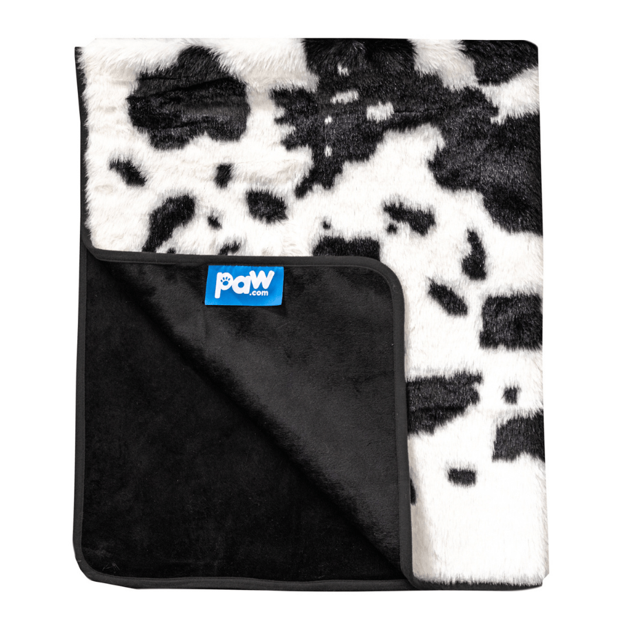 PupProtector™ Waterproof Throw Blanket - Black Faux Cowhide - - Dog Blanket by Paw.com