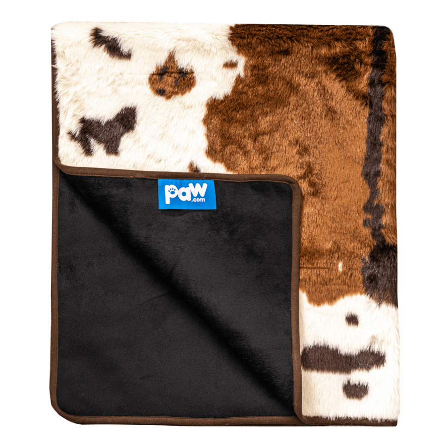 PupProtector™ Waterproof Throw Blanket - Brown Faux Cowhide - - Dog Blanket by Paw.com