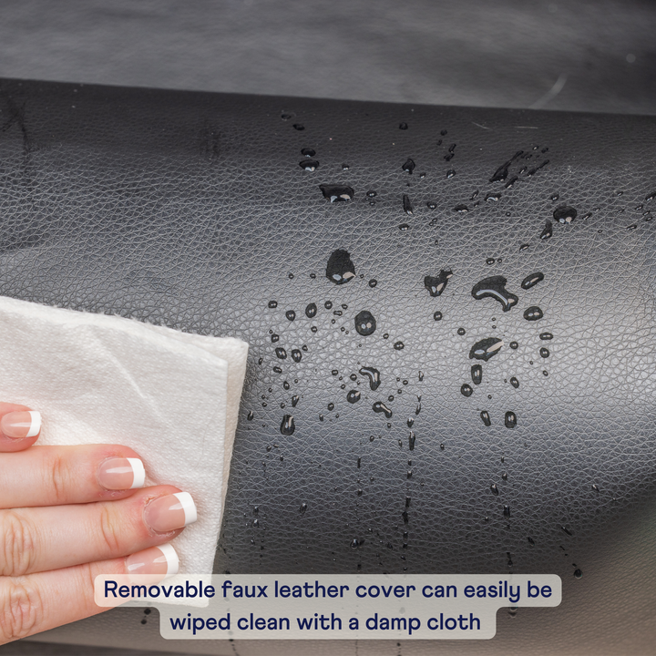 PupProtector™ Faux Leather Memory Foam Dog Car Bed - Black - - Travel by Paw.com