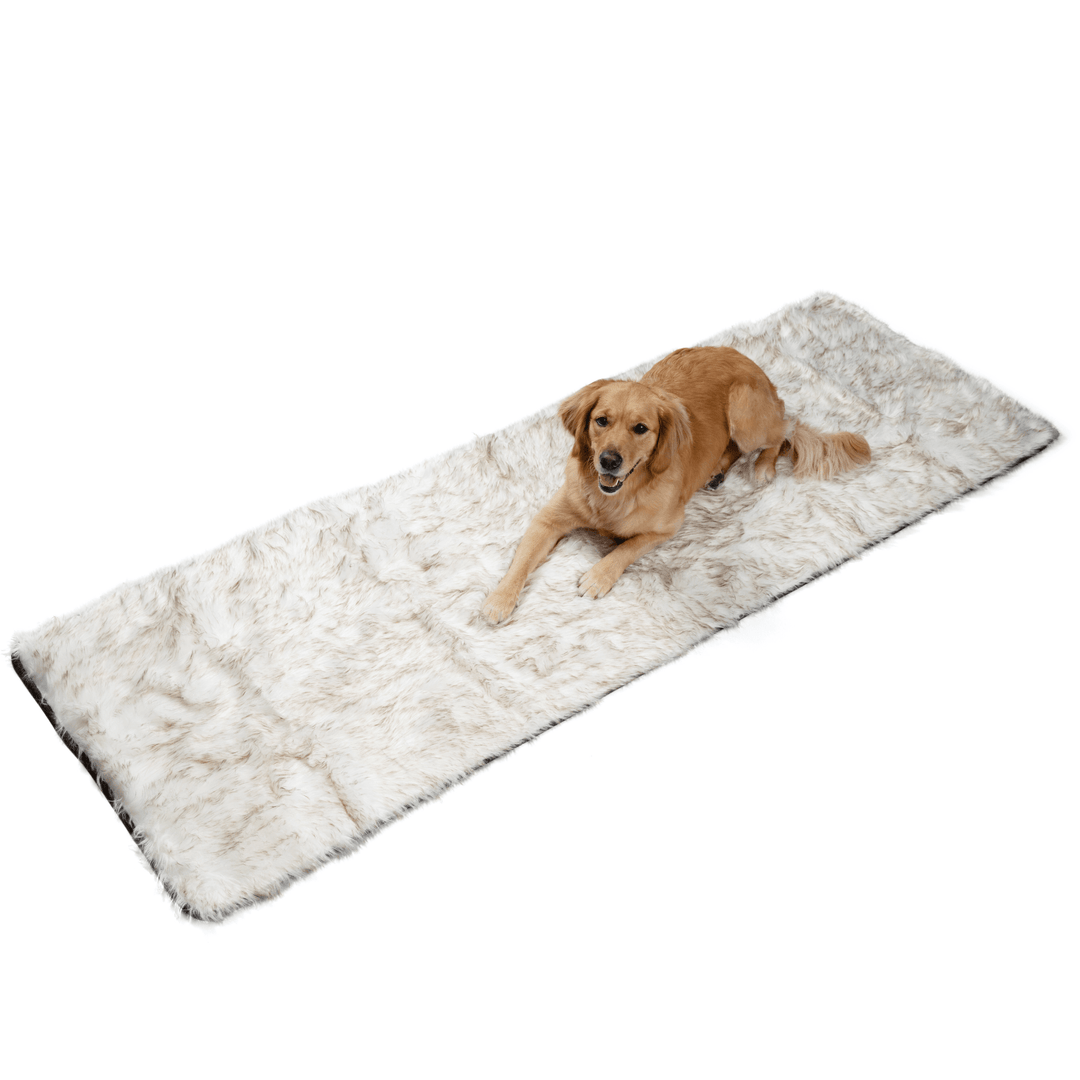 PupProtector™ Waterproof Bed Runner - White with Brown Accents - - Dog Blanket by Paw.com