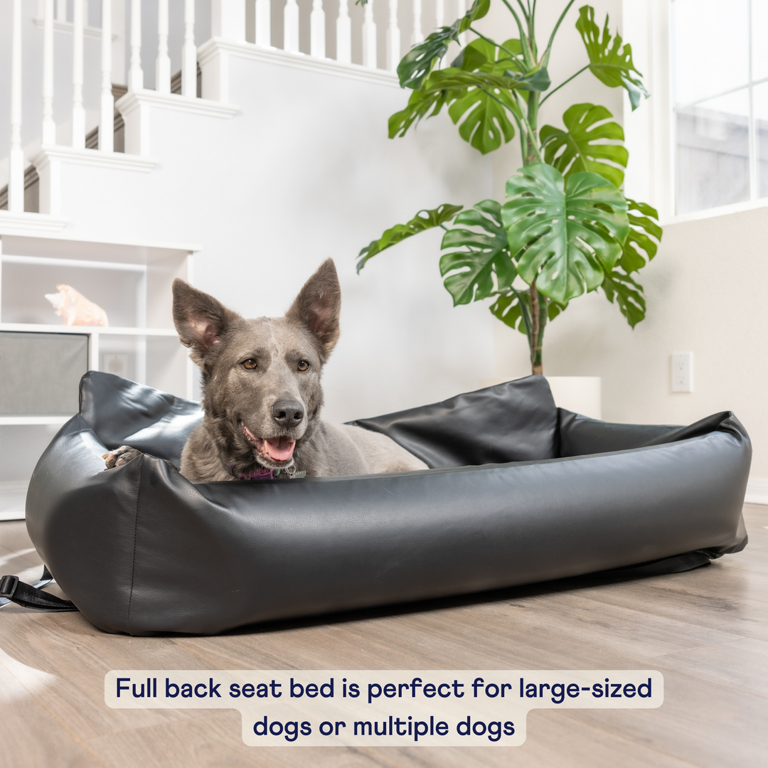 PupProtector™ Faux Leather Memory Foam Dog Car Bed - Black - - Travel by Paw.com