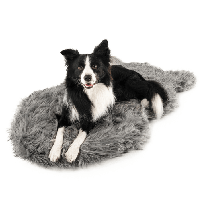 PupRug by Paw.com® Faux Fur Orthopedic Dog Bed - Curve Charcoal Grey - - Dog Beds by Paw.com