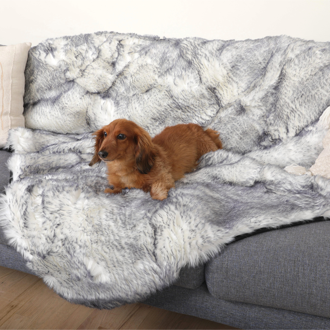 PupProtector™ Luxe Waterproof Faux Fur Blanket - Ultra Plush Arctic Fox - - Dog Blanket by Paw.com
