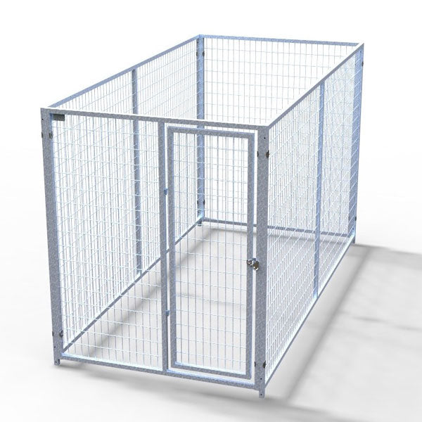 TK Products Complete 5'W Kennel w/8-3” Stainless Steel Bolt Assemblies - 5'Wx10'L - Dog Kennels & Runs by TK Products