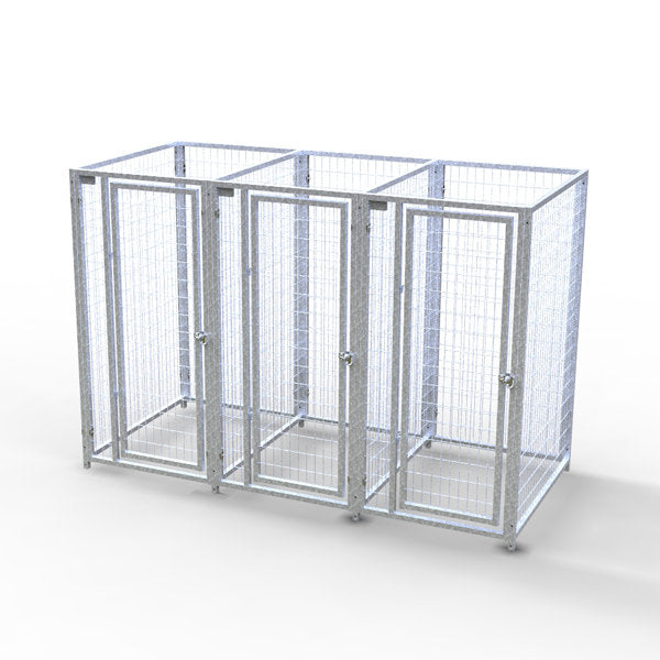 TK Products Complete 3’W x 4’L x 6’H Kennel Run w/ Stainless Steel Hardware - 3-Run Yes - Dog Kennels & Runs by TK Products