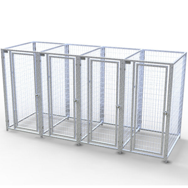 TK Products Complete 3’W x 4’L x 6’H Kennel Run w/ Stainless Steel Hardware - 4-Run Yes - Dog Kennels & Runs by TK Products