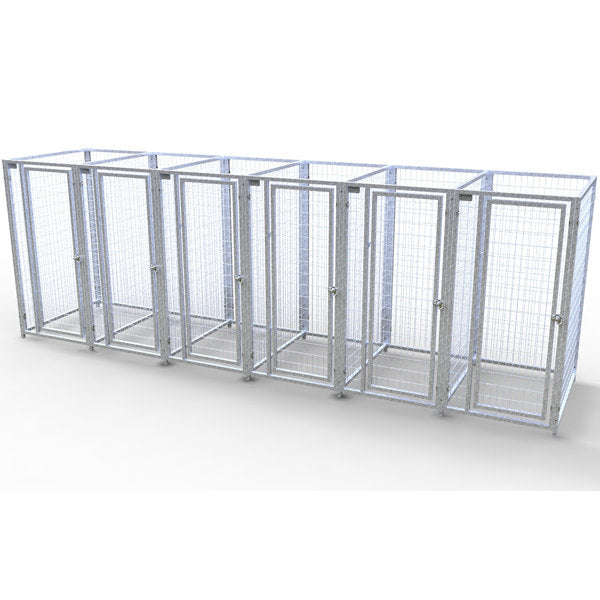 TK Products Complete 3’W x 4’L x 6’H Kennel Run w/ Stainless Steel Hardware - 6-Run Yes - Dog Kennels & Runs by TK Products