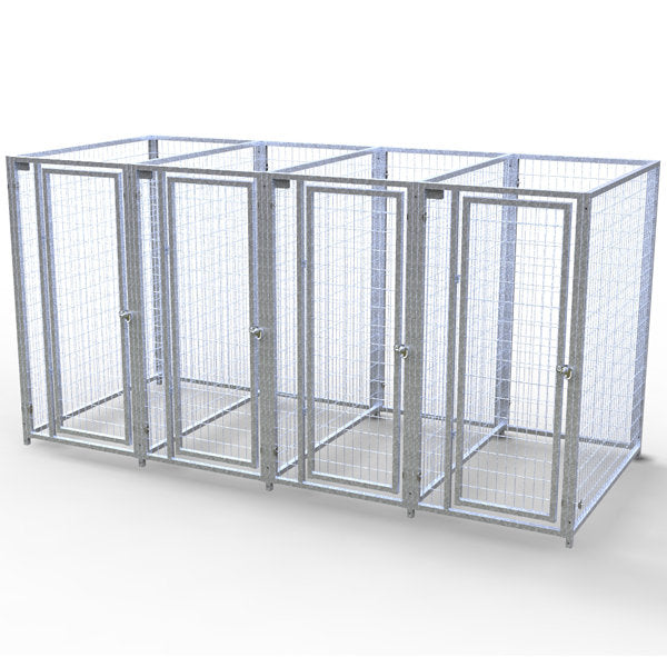 TK Products Complete 3’W x 5’L x 6’H Kennel Run w/ Stainless Steel Hardware - 4-Run Yes - Dog Kennels & Runs by TK Products