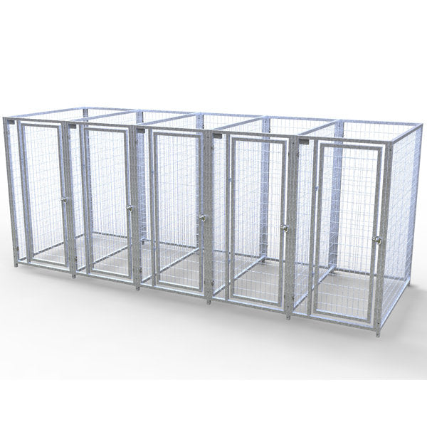 TK Products Complete 3’W x 5’L x 6’H Kennel Run w/ Stainless Steel Hardware - 5-Run Yes - Dog Kennels & Runs by TK Products