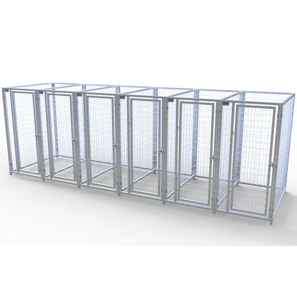 TK Products Complete 3’W x 5’L x 6’H Kennel Run w/ Stainless Steel Hardware - 6-Run Yes - Dog Kennels & Runs by TK Products
