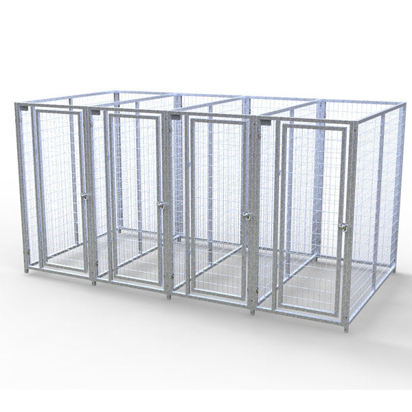 TK Products Complete 3’W x 6’L x 6’H Kennel Run w/ Stainless Steel Hardware - 4-Run Yes - Dog Kennels & Runs by TK Products