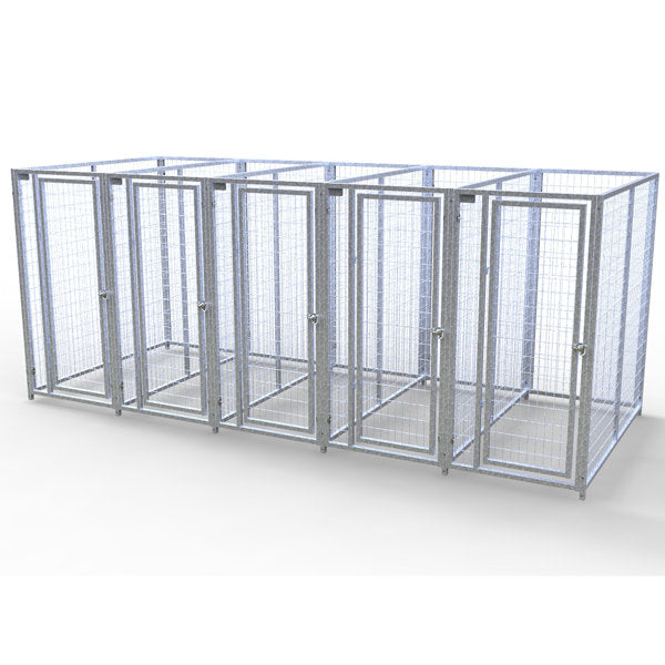 TK Products Complete 3’W x 6’L x 6’H Kennel Run w/ Stainless Steel Hardware - 5-Run Yes - Dog Kennels & Runs by TK Products