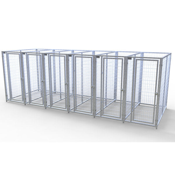 TK Products Complete 3’W x 6’L x 6’H Kennel Run w/ Stainless Steel Hardware - 6-Run Yes - Dog Kennels & Runs by TK Products
